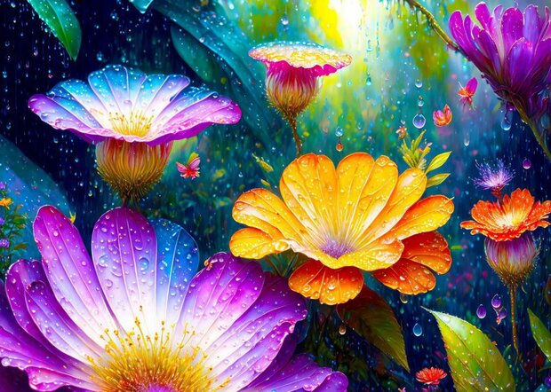 Flowers in the Rain :: Enjoy